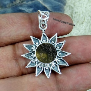 Moldavite Pendant, Hidden Moldavite , Unique Moldavite , meteorite Pendant, Authentic Moldavite, Handmade Pendant, Moldavite Necklace