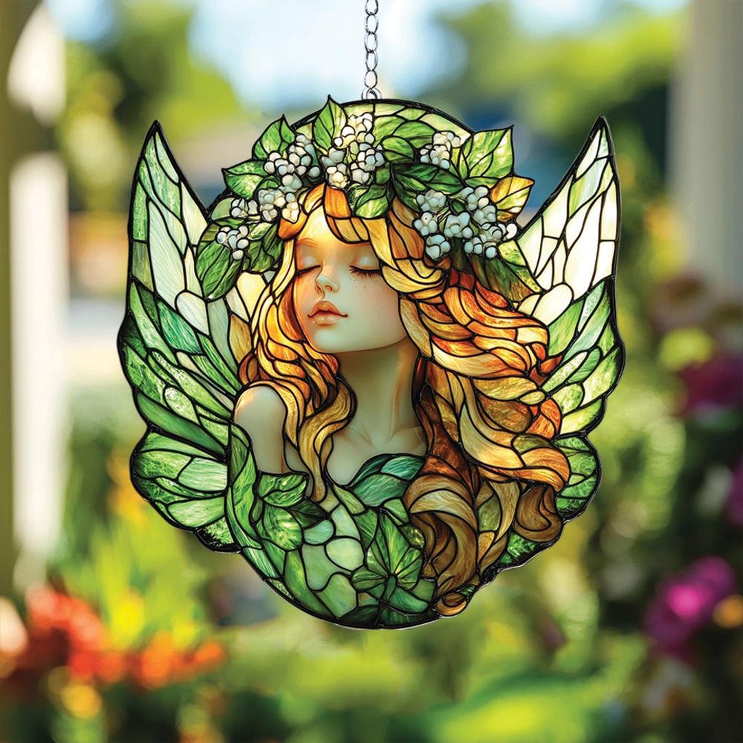 Acchiappasole A Forma Di Fata Con Cuore - Decorazione Da Appendere In Vetro Acrilico Per Interni Ed Esterni - Foto 4