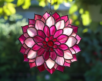 Dahlia Suncatcher acrylic ornament window hanging Pink Dahlia Ornament august birth flower Lover Gift Xmas Gift red dahlia memorial gift