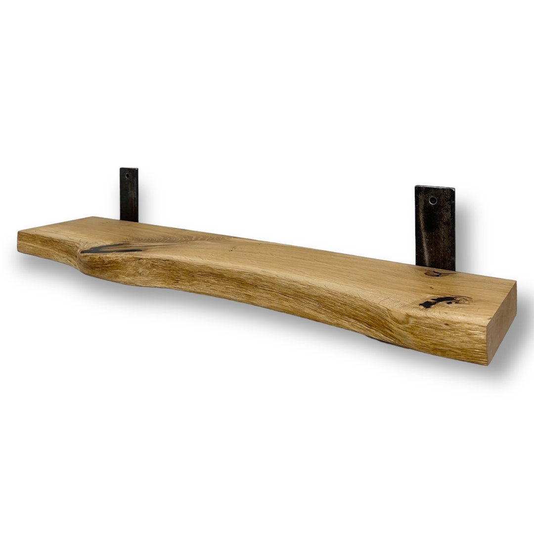 Rustic Oak Floating Shelf With Brackets Handmade Using Live Etsy UK