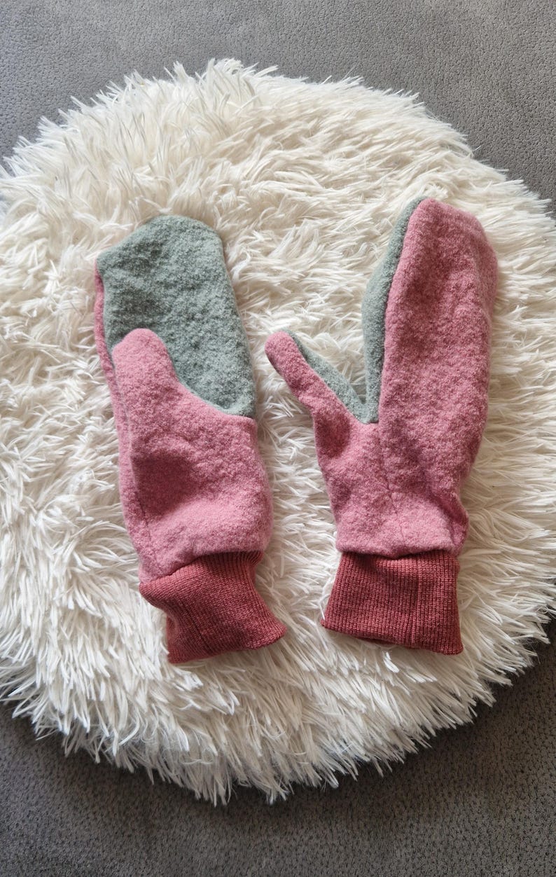 Single-layer boiled wool gloves, merino wool, wool cuffs, various colors and sizes, winter gloves, children's and adult sizes image 10