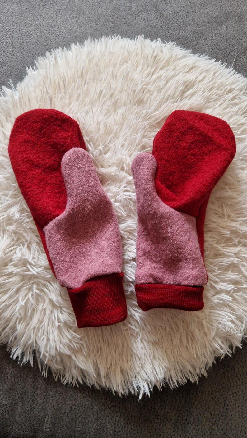 Single-layer boiled wool gloves, merino wool, wool cuffs, various colors and sizes, winter gloves, children's and adult sizes image 12