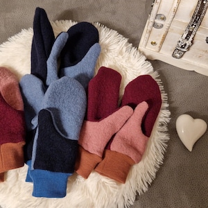 Single-layer boiled wool gloves, merino wool, wool cuffs, various colors and sizes, winter gloves, children&#39;s and adult sizes