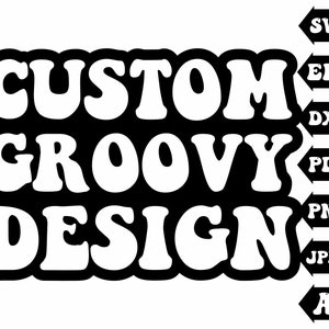 Svg personnalisé, Svg empilé ondulé personnalisé, Svg de texte ondulé groovy personnalisé, Clipart texte ondulé groovy, Png personnalisé, fichiers coupés Svg Cricut Silhouette