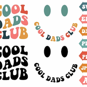 Coole Dads Club SVG, Vatertag svg, wellig svg, retro wellig Text, bester Dad svg, ein geliebter Dad svg, Dad Shirt svg, Clipart, svg geschnitten Datei Cricut