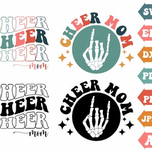 Cheer Mom Svg, Cheerleader Svg, Wavy Shacked Svg, Retro Wavy Text, Cheer Life Svg, Cheer Shirt Svg, Mom Life Clipart, Svg Cut Files Cricut