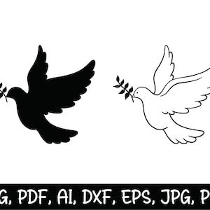Pigeon Svg, Dove Svg, Dove Silhouette, Bird Silhouette, Pigeon Clipart, Trendy, Digital Files, Gift For Her, Svg File For Cricut, Svg Files