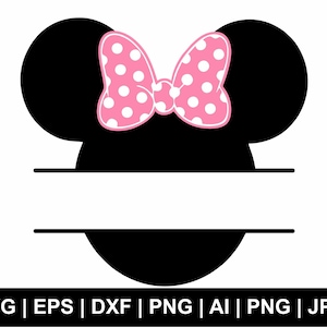 Minnie Mouse svg, Minnie Mouse cabeza svg, cabeza de ratón svg, arco de ratón svg, camiseta svg, minnie mouse clipart, ratón png, archivos de corte svg cricut