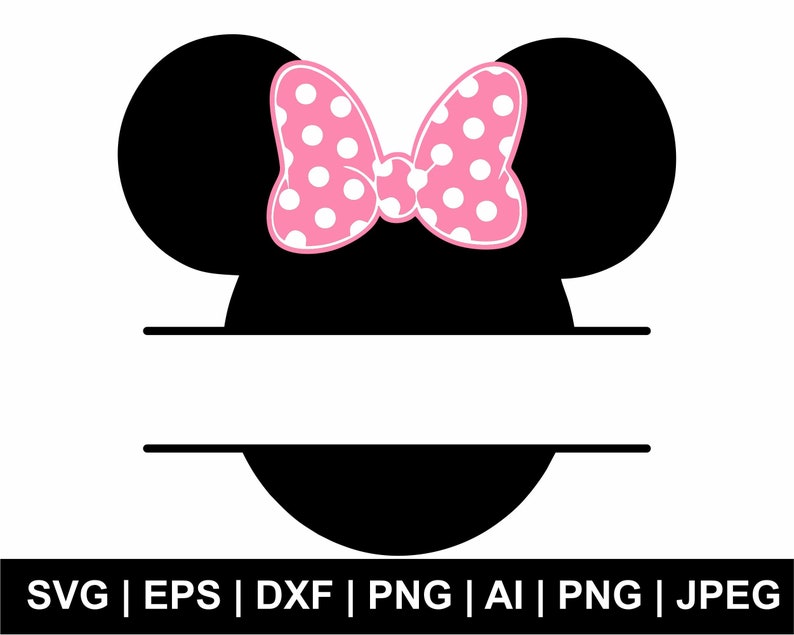 Minnie Mouse Svg, Minnie Mouse Head Svg, Mouse Head Svg, Mouse Bow Svg, T Shirt Svg, Minnie Mouse Clipart, Mouse Png, Svg Cut Files Cricut