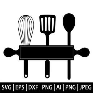 Baking Svg, Baking Monogram Svg, Monogram Svg, Cooking Svg, Kitchen Utensils Svg, camiseta Svg, Baking Clipart, Baking Png Cut File Cricut