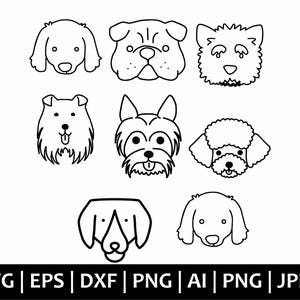 Dog Face Svg, Dog Head Svg, Puppy Svg, Dogs Breeds Png, Pet Animal Svg, Dog Lovers Svg, Dog Face Clipart, Dog Png,Svg Cut Files Cricut