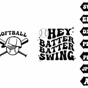 Hey Batter Batter Swing Svg, Wavy Svg, Retro Wavy Text, Baseball Svg, Sport Mom Svg, Game Day Svg, Trendy Svg, Clipart, Svg Cut Files Cricut