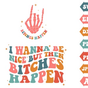 Je veux être sympa Svg, Svg ondulé, Groovy Svg, Alphabet ondulé, Svg empilé ondulé, Svg sarcastique, Svg rétro, Cricut Silhouette, fichiers coupés, Png