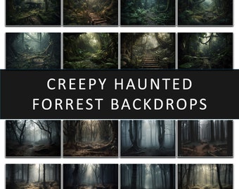 16 Haunted Forrest backdrops