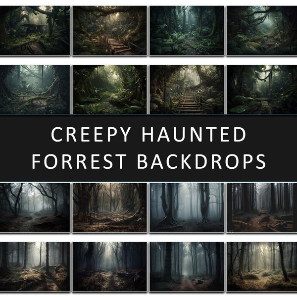 16 Haunted Forrest backdrops