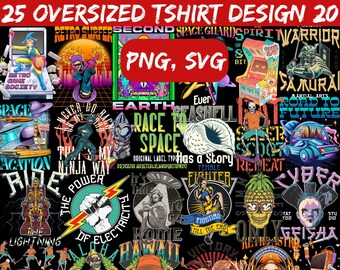 Oversized Streetwear T-Shirt Designs: Urban Graphics Bundle (PNG)
