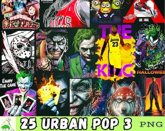 Urban Streetwear T-Shirt Designs: Pop Culture Graphics (25 PNG)