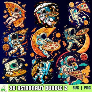 Astronaut Pizza Design Bundle: 20 Pop Culture Streetwear Designs