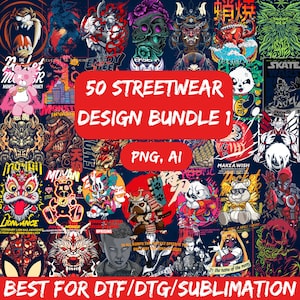 50 Streetwear Bundle 1 | Bikers Design | Urban Shirt Designs | Digital | Urban Streetwear | Graphics Shirt | Pop Culture | T-Shirt Design