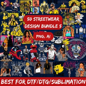 50 Streetwear Bundle 5 | Bikers Design | Urban Shirt Designs | Digital | Urban Streetwear | Graphics Shirt | Pop Culture | T-Shirt Design