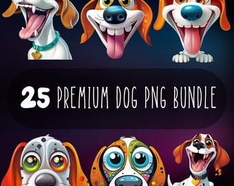 25 Dog Illustration PNG Bundle: Pet Lover Art