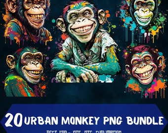 Urban Monkey Art: Quirky Streetwear Designs (Digital Download)