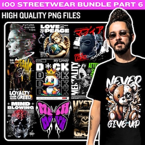 Urban Streetwear Shirt Designs: Pop Culture Graphics Bundle (Digital Download)