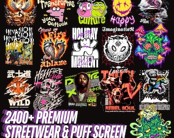 2400+ Streetwear Shirt Designs | Urban Graphics Bundle (Digital Download)