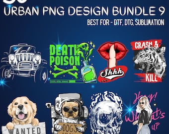 Urban Streetwear T-Shirt Designs: Pop Culture Graphics Bundle (Digital)