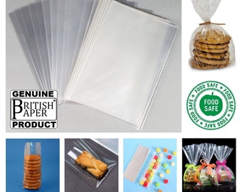 Clear Cellophane Display Plastic Bags Small Medium Large Cello Bags Sweets Treats Display Bags Crystal Clear Gift Cellophane Bags All Sizes