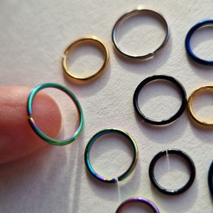 Surgical Steel Nose Ring Thin Body Piercing Hoop Lip Ear Helix Small  Cartilage Tragus Helix Daith Earring Gold Silver Blue 6mm 8mm 10mm