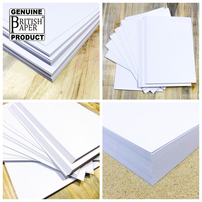 May include: A stack of white paper sheets with the text "GENUINE BRITISH PAPER PRODUCT" on the top sheet.