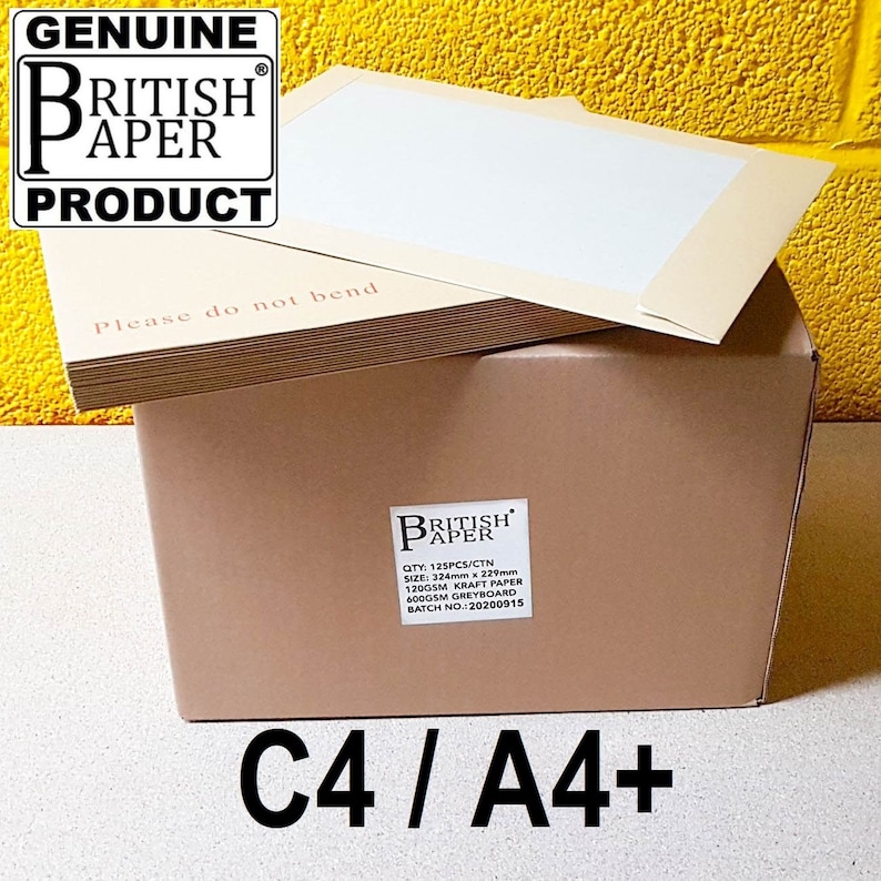A4/C4 Cardboard Backed Envelopes: Brown Kraft, 'Please Do Not Bend' (324mm x 229mm) image 2