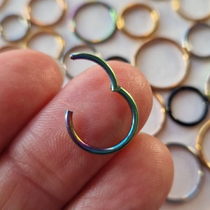 Hinged Segment Surgical Steel Ring Clicker Rings Tiny Nose Hoop Septum Clickers Top Ear Cartilage Hoop Huggie Helix Tragus Cartilage Earring