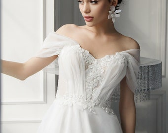 Elegant Bridal Gown with Sheer Puffed Sleeves and Embellished Corset – A Modern  Fairytale Sweetheart Neckline Wedding a-line Dress ROMANCE