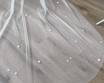 Custom Order /Wildflower bridal veil, Embroidered flower veil, Floral wedding veil, 3D flower veil, floral veil blusher veil, veil wedding