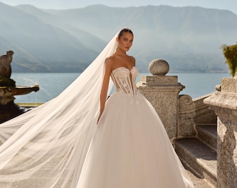 Wedding Dress off shoulder Corset Ball Gown Bridal Dress Lace Tulle Luxury Modern Princess Wedding Gown