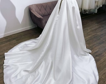 Luxurious Detachable Satin Train for Wedding Dress, Elegant Premium Satin Cathedral Bridal Skirt, Customizable Long Removable Train 200cm