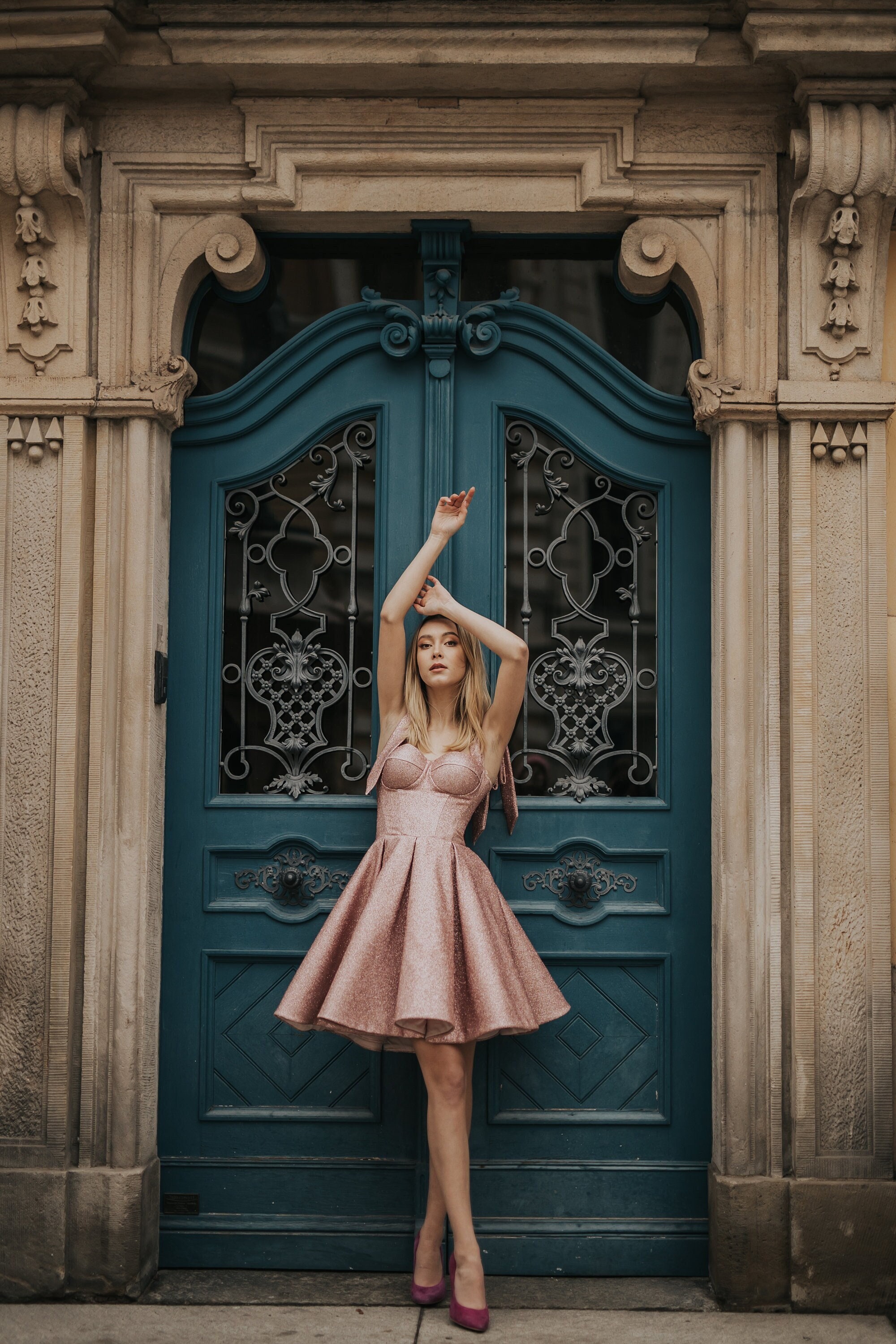 Glittering Pink Short Party Dress - Corset Cocktail Dress for Prom, Homecoming, Graduation, and Formal Events, fairy prom dress evening gown