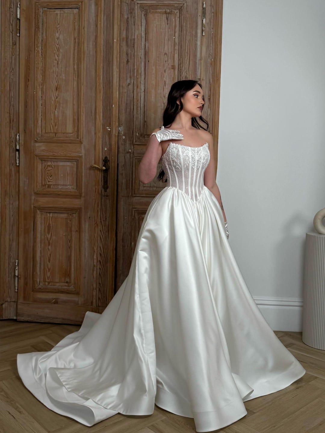 Cintura Vasca Vestido Novia Corte Cadera Vestido De Novia Princesa