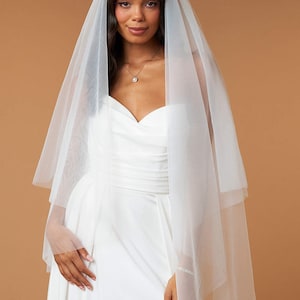 Blusher Simple Wedding veil, cathedral veil, sheer veil, bridal veil, plain veil, ivory veil, classic veil floor length veil soft tulle veil