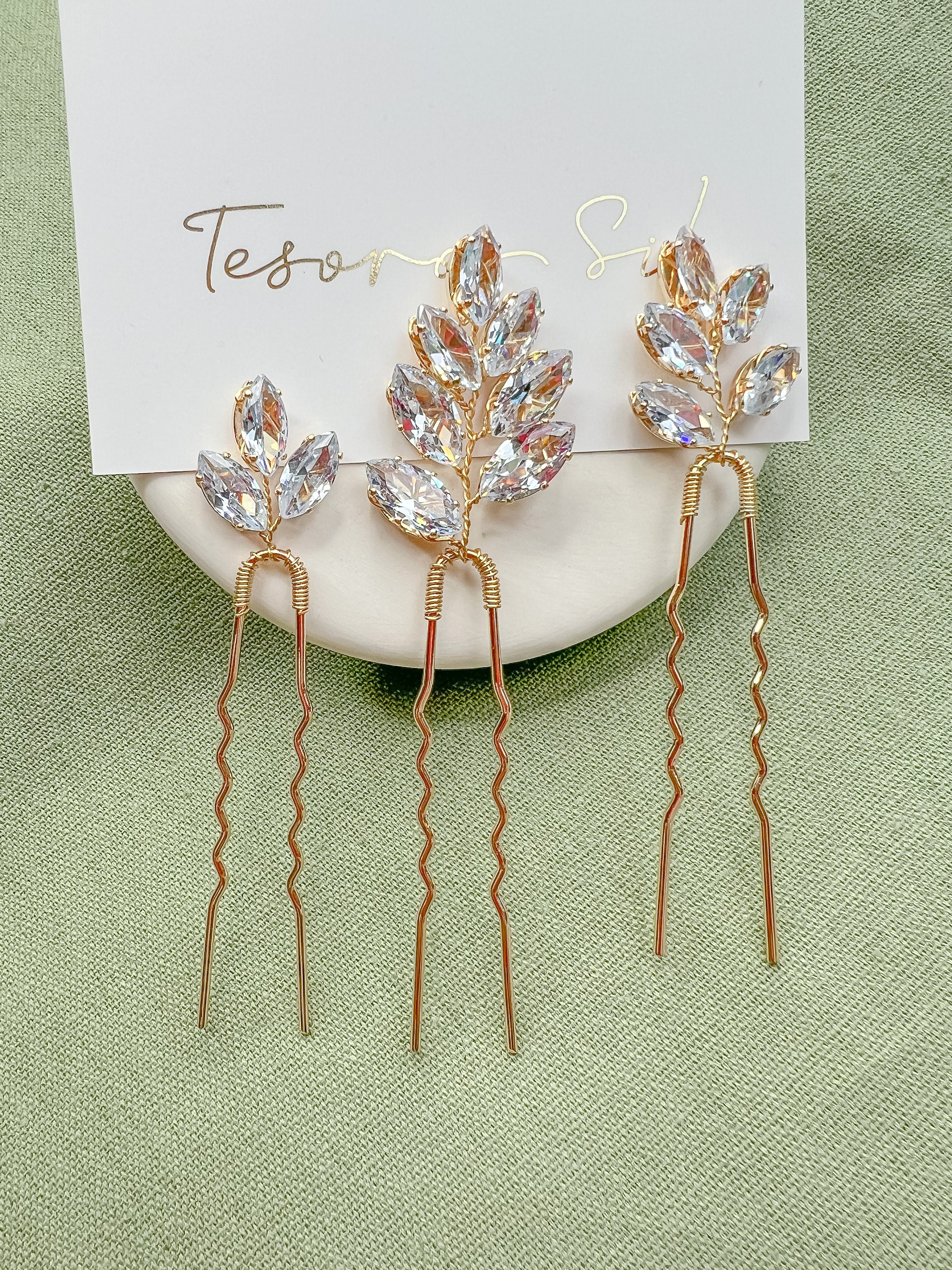 Crystal Wedding Hair Pins Crystal Bridal Hair Accessory  display picture 1