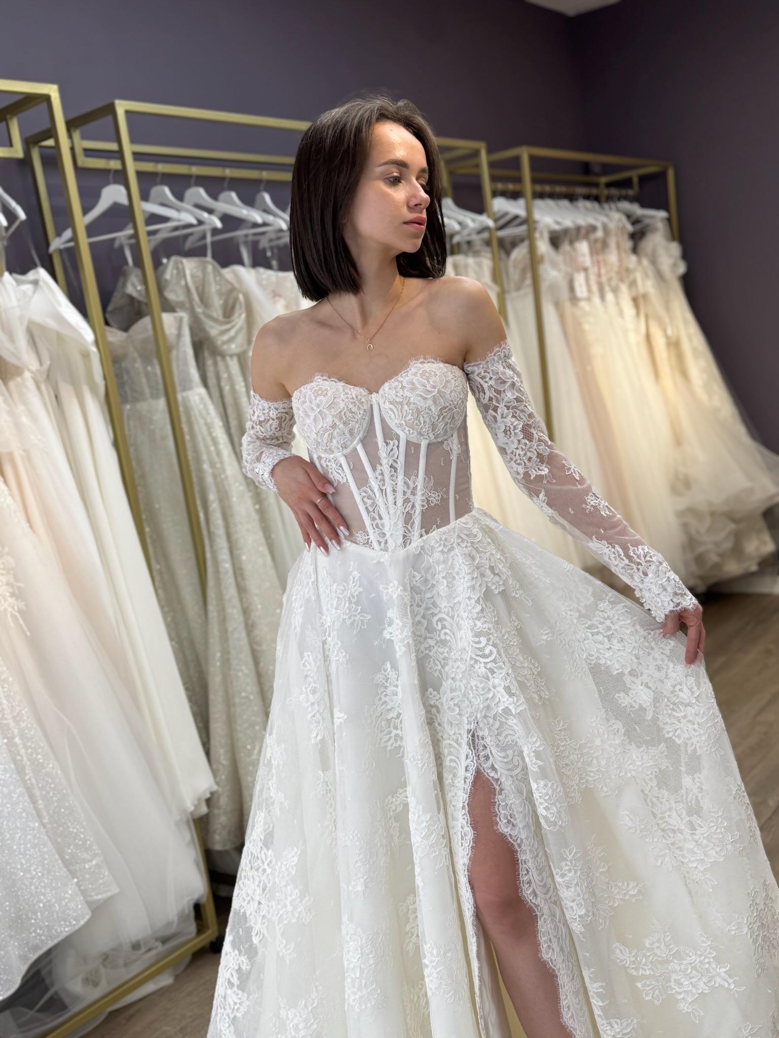 Classy White Wedding Dress,Off The Shoulder Wedding Dress Y4768