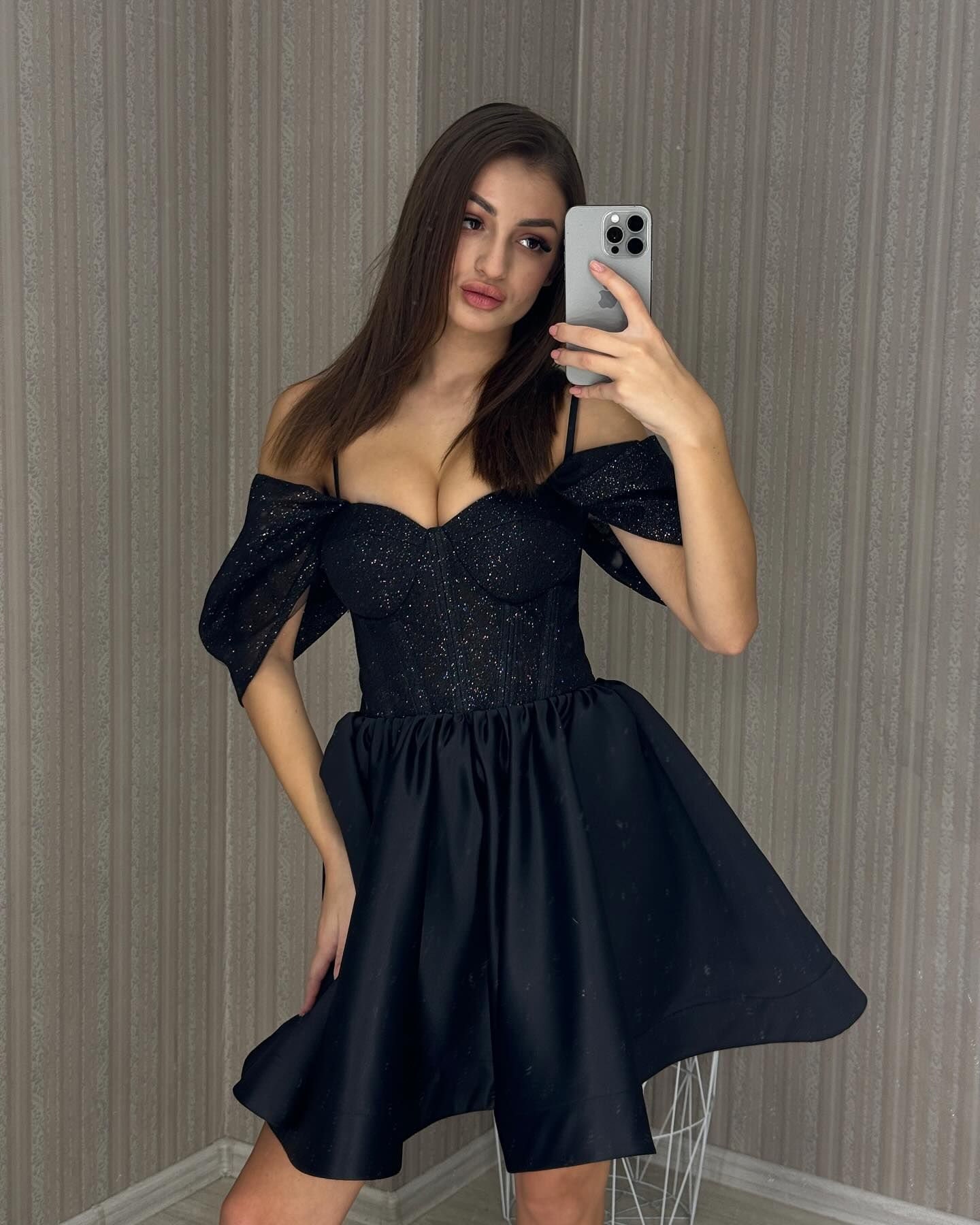 Silver Glitter Short Dress main image 0
