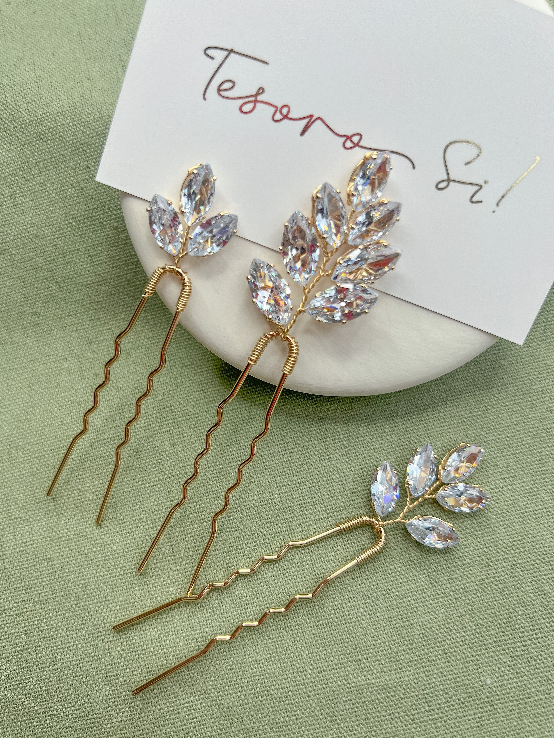 Crystal Wedding Hair Pins Crystal Bridal Hair Accessory 