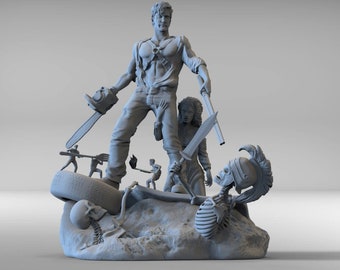 Army of Darkness Statue Stl , 3D Stl File, Battle Diorama Stl, Movie STL, Instantly Download stl, Movie Stl, Diorama Stl