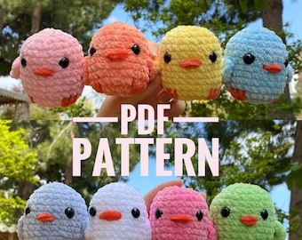 Amigurumi Küken Muster, Küken Muster, Crochet Küken Muster, Plüsch Küken, bunte Küken, Grundmuster