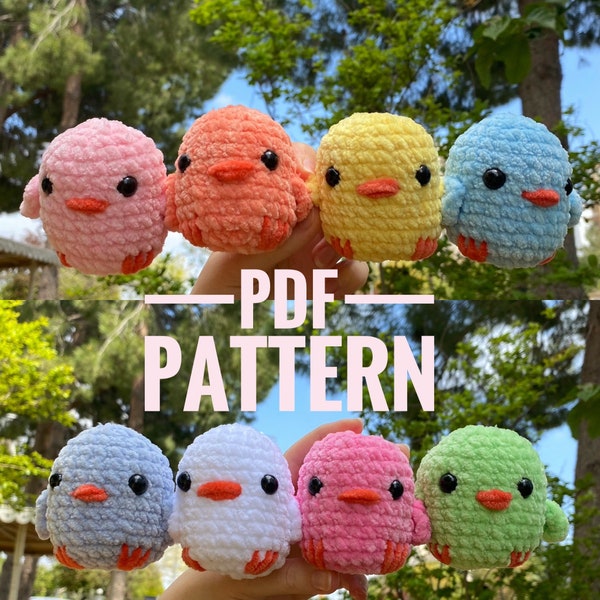 Amigurumi Chick Pattern , Chick Pattern , Crochet Chick pattern , plush Chick , colorful chicks , basic pattern