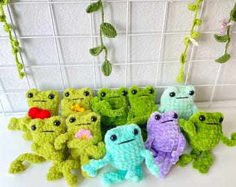 Buy one one free , Crochet Frogs, Leggy Frogs, Small Crochet Animal Plushies, Amigurumi Froggies, Cute Crochet Plush Frogs, Desk Buddy Frogs