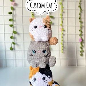 Crochet Cat , Amigurumi Cat , cat plush , Floofcat, soft chubby kitty stuffed animal , Crochet kitty , handmade gift , Custom cat